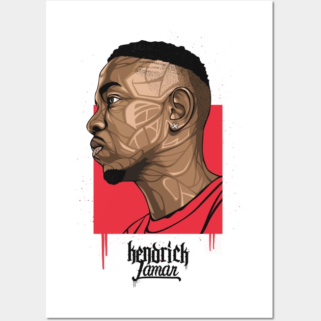 Kendrick Lamar portrait Wall Art by BokkaBoom